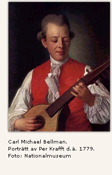 Carl Michael Bellman målad av P.Krafft d.ä.